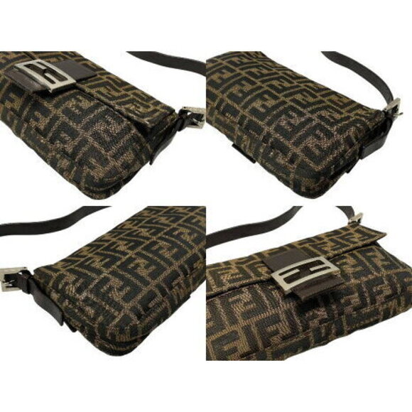 FENDI Mamma Bucket Hobo Shoulder Bag Zucca Canvas Leather Brown - Picture 7 of 8